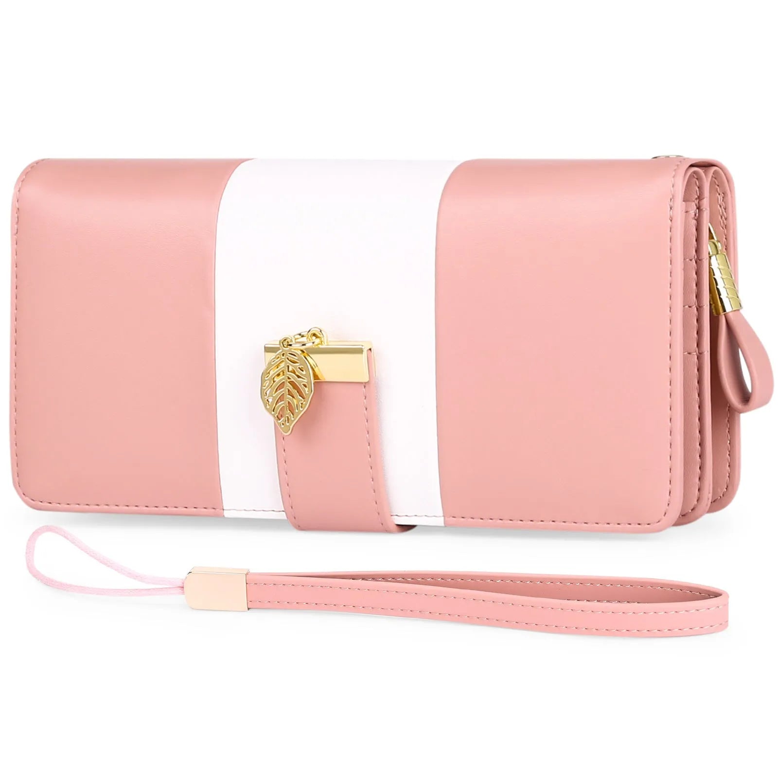 Anti-theft clutch handbag with lock and brush compartment in PU leather, shown in black colour.