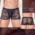 Lace men's boxers in nylon fabric available in black, white and red colours
