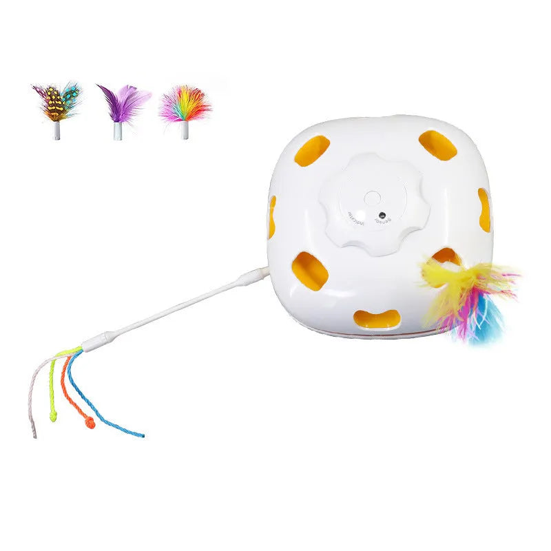 Automatic cat tease toy with plastic construction in picture colour