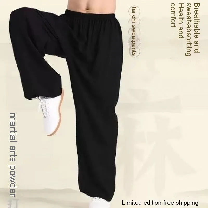 Children's black high elasticity Sanda practice pants for martial arts training