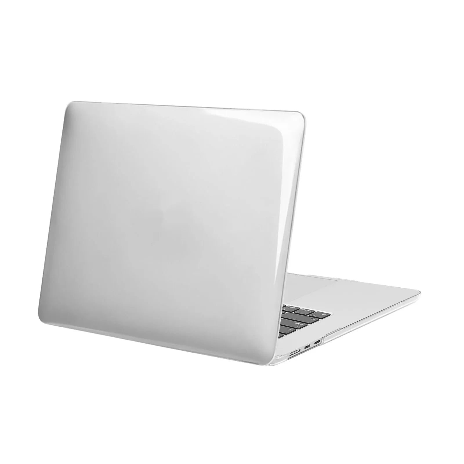 Transparent plastic protective shell for MacBook Air and MacBook Pro laptops on a table