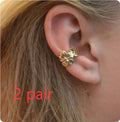 Gold starfish and scallop shell earrings for women with electroplated alloy construction