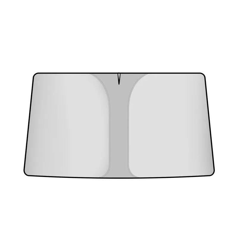 Car windscreen sunshade with double ring front shield and titanium silver coating