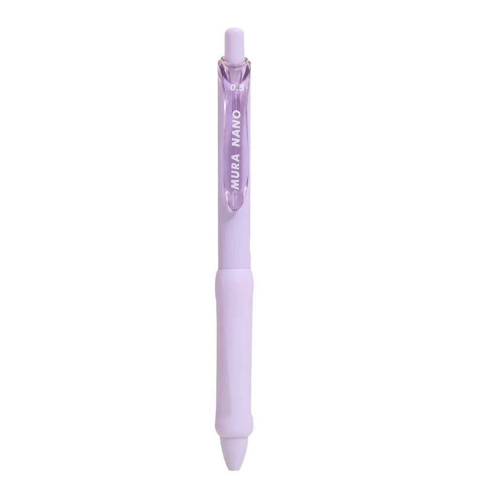 Macaron series press gel pen with 0.5mm tip in smoked brown, pink, or white ink options.