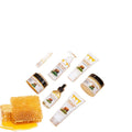 Seven-piece beef tallow skincare set showing facial cleanser, face cream, lip balm, body lotion and facial scrub