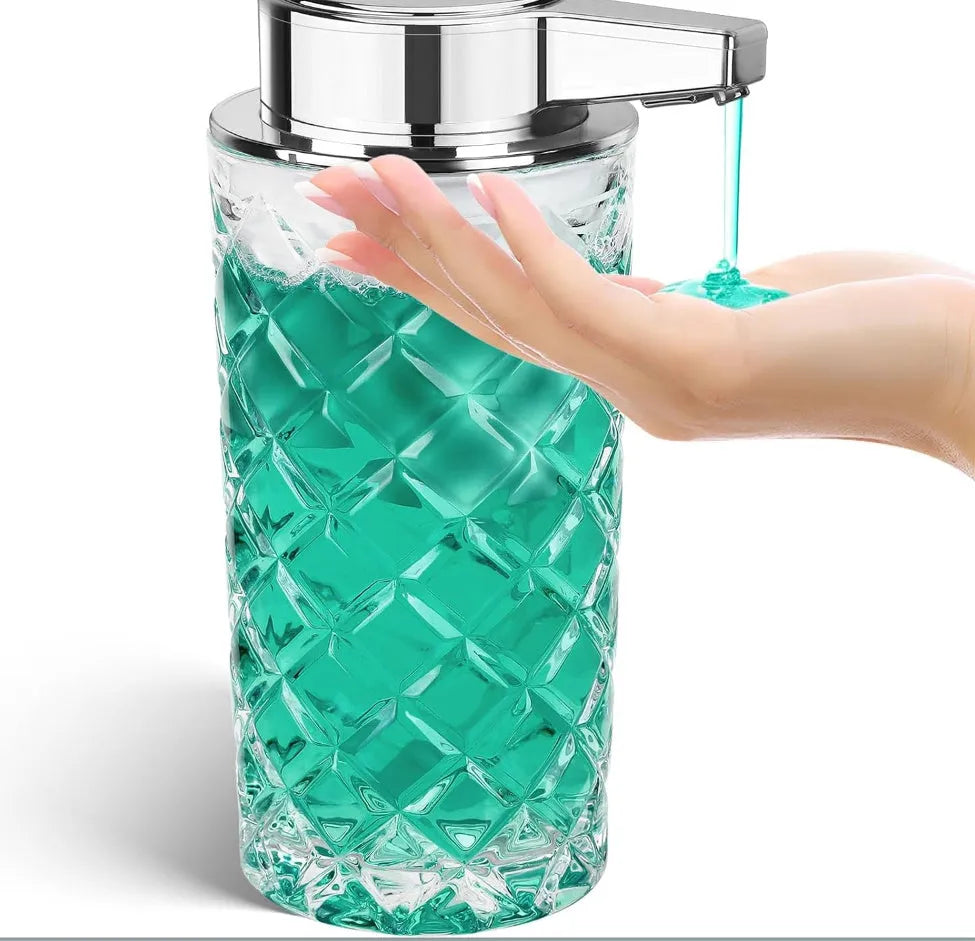 Automatic soap dispenser with silver plating finish and sensor technology for touch-free operation
