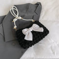 Women's one-shoulder canvas handbag in horizontal square shape with sandwich pocket and phone compartment