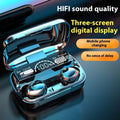Wireless Bluetooth headset Jerry chip black earplug style with digital display screen