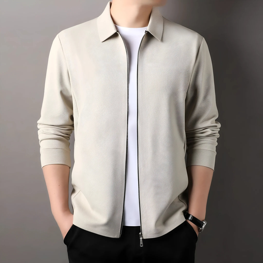 Men's polyester business casual jacket in straight hem design available in multiple colours