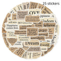 Set of 25 tear English design PVC decorative stickers for laptops and notebooks