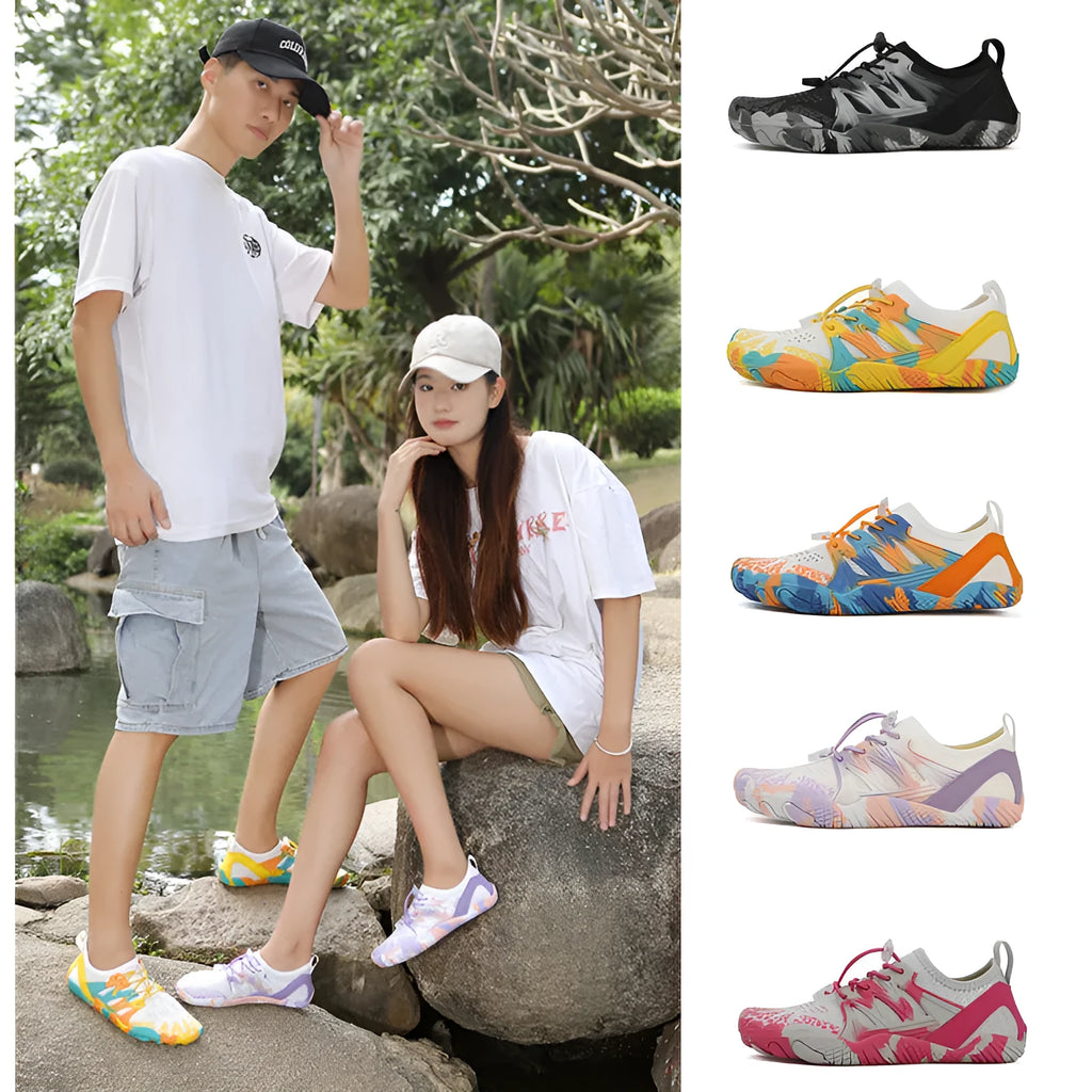 Quick-drying lace-up beach shoes in multiple colours on a non-slip rubber sole