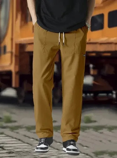 Men's comfortable trousers in polyester fibre available in multiple colours for spring and autumn wear