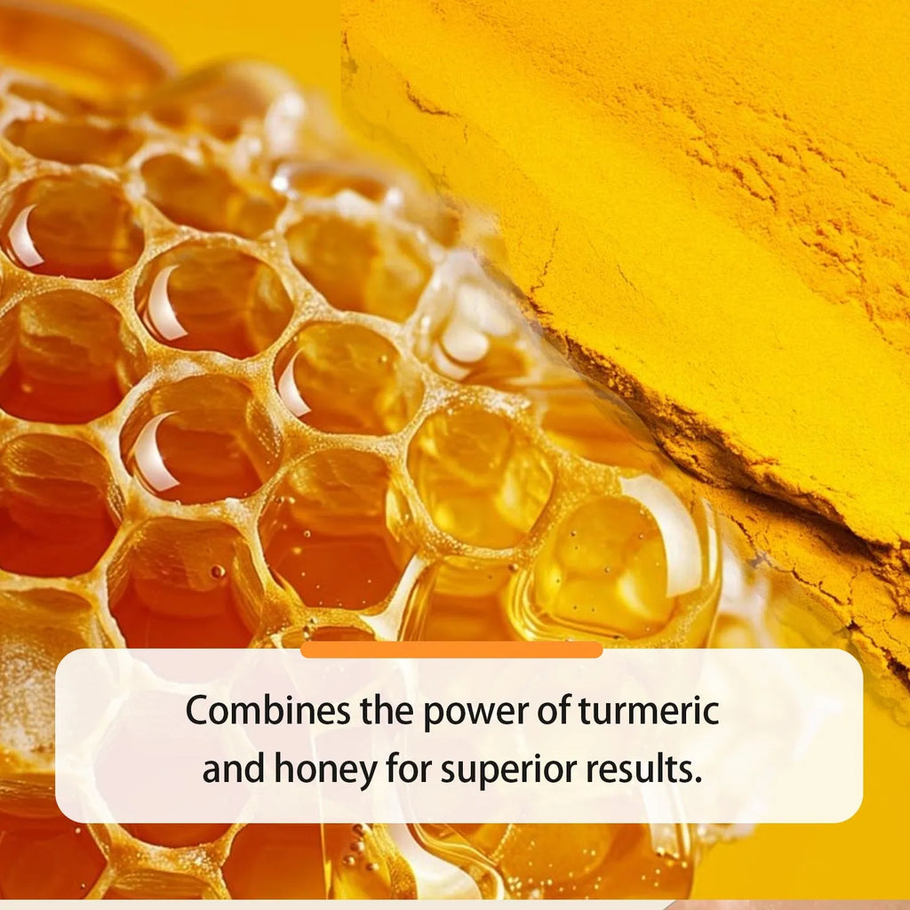 30ml amber glass bottle of Turmeric Honey Essential Oil with neutral label.