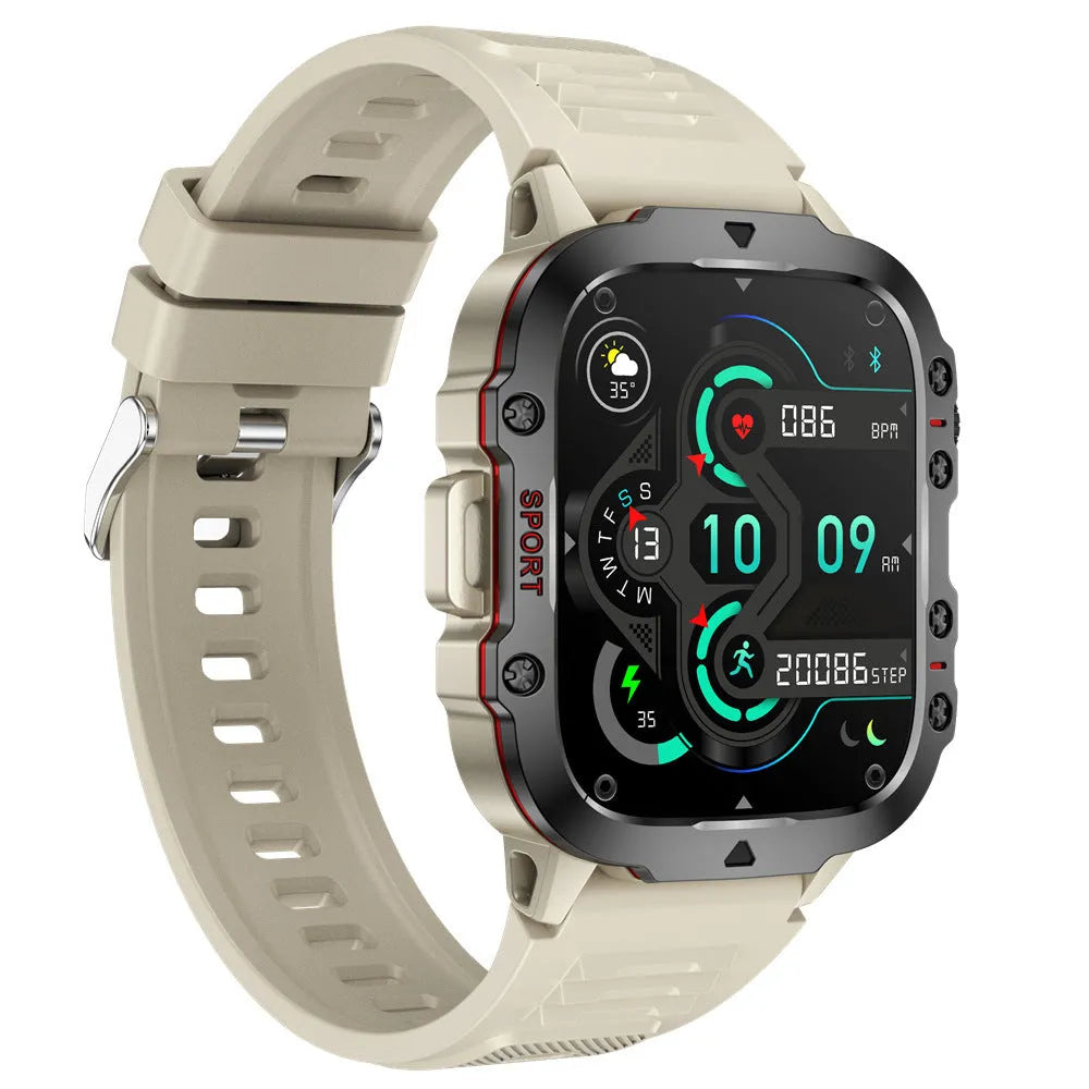 QX11 Smart Bluetooth Watch with zinc alloy case and TFT screen on a black silicone strap.