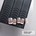Nail art deep V French plaid sticker for gradient and spray effects, ultra-thin seamless template on a nail