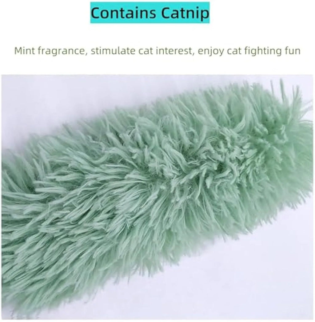 Soft plush catnip pillow toy in assorted colours for indoor cat play
