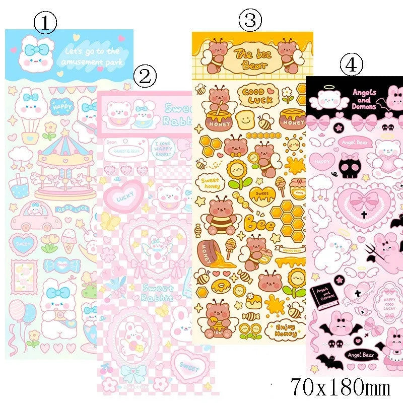 PVC waterproof cartoon decorative stickers for notebooks and stationery in multiple style options