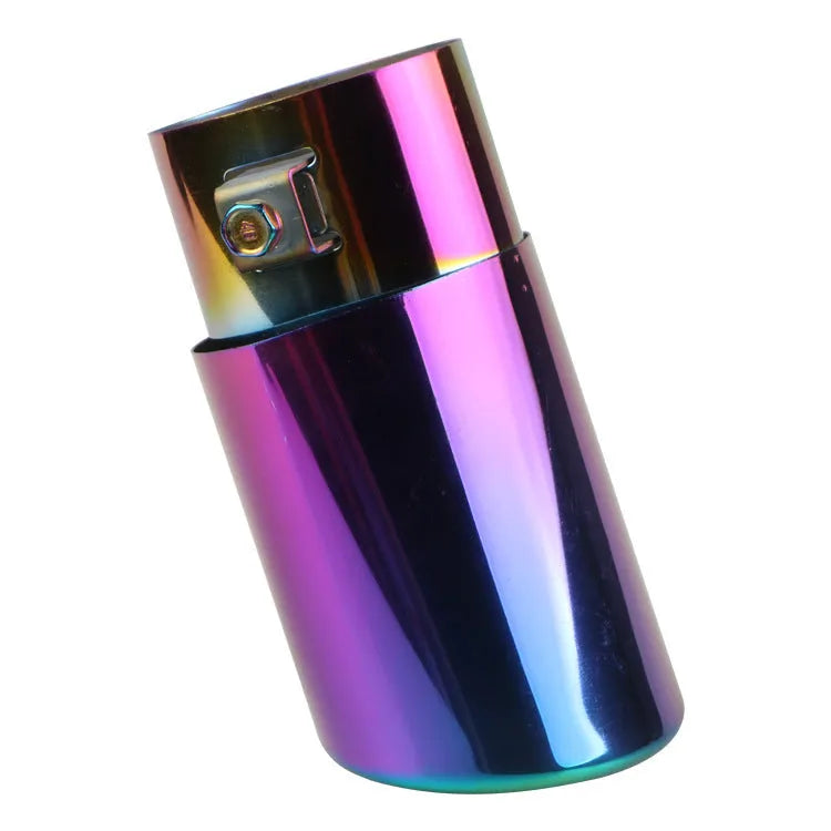 Stainless steel car exhaust tail pipe in baked blue or silver finish with 140mm length