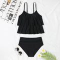 High-waist double-layer women's swimsuit with briefs style and polyester fabric