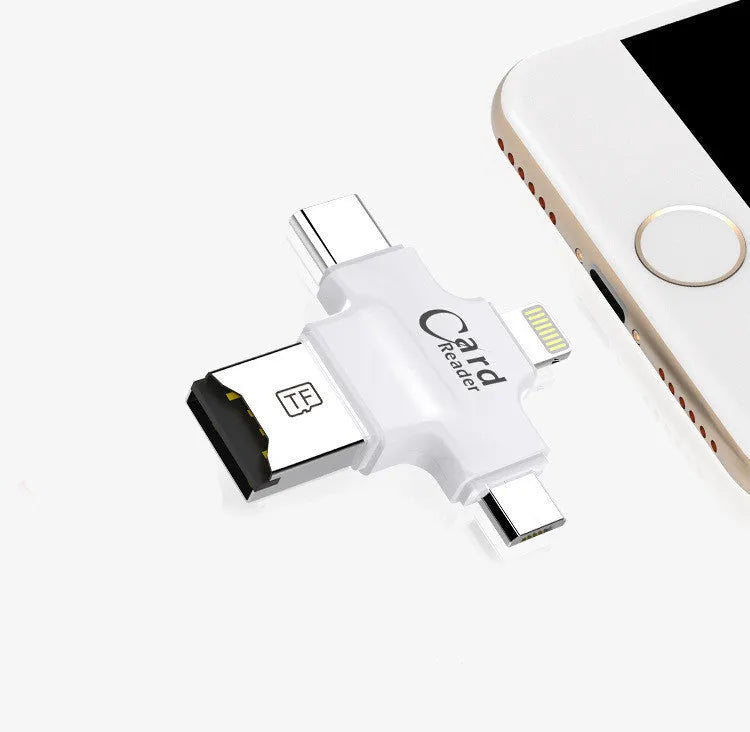 Cross Card Reader four-in-one mobile phone card reader USB 2.0 external device black