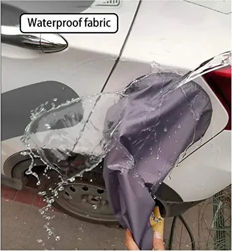 Grey waterproof drawstring cover for new energy vehicle charging connector