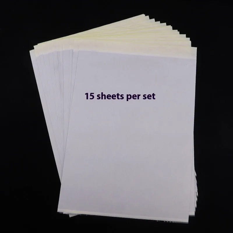 A4 quadruple tattoo transfer paper sheets with hand-drawn lines for stencil creation