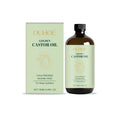 100ml bottle of golden-coloured castor oil skincare blend with dropper.