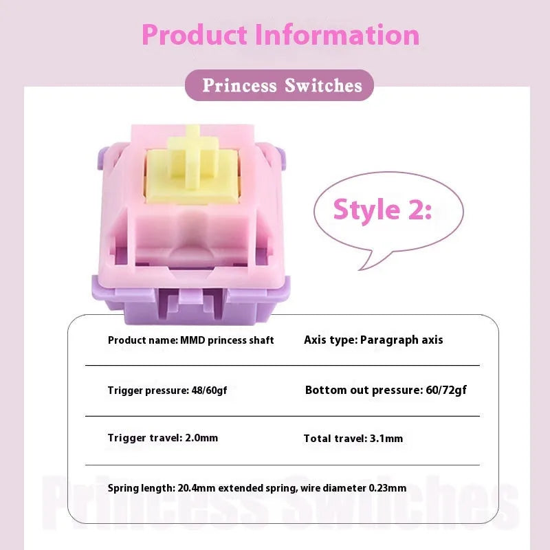 MMD Princess linear mechanical keyboard switch body for custom keyboard builds