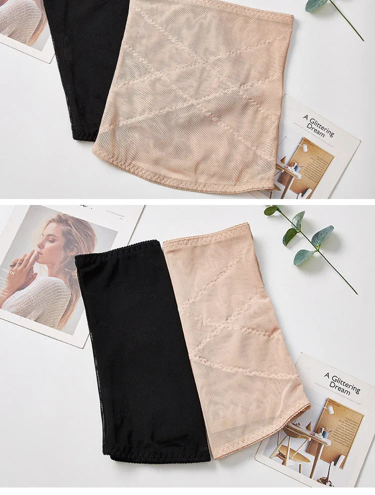 Mesh belly band body sculpting strap in black or skin colour for postpartum waist support