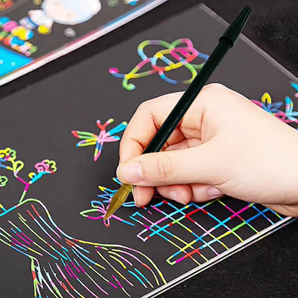 PS plastic scratch art pen for children's drawing and crafting activities.