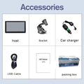 Portable 7 inch car GPS navigation device with touch screen on dashboard bracket