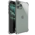 Transparent shockproof TPU phone case for Apple iPhone showing clear protective coverage