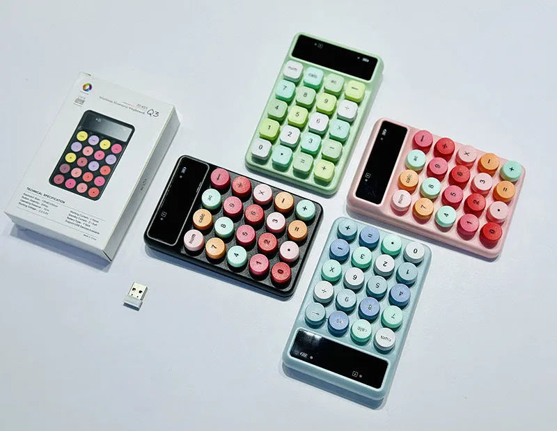 Q3 wireless mini keyboard in macaron colours with ABS plastic construction