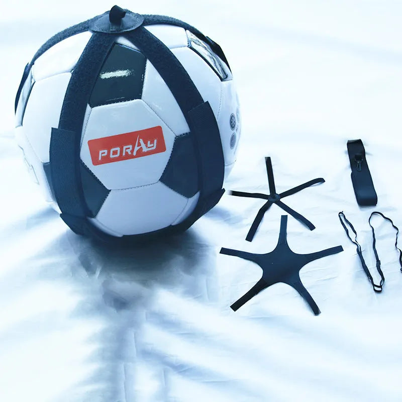 Black football juggling belt with a 2 metre long rope for solo training drills.