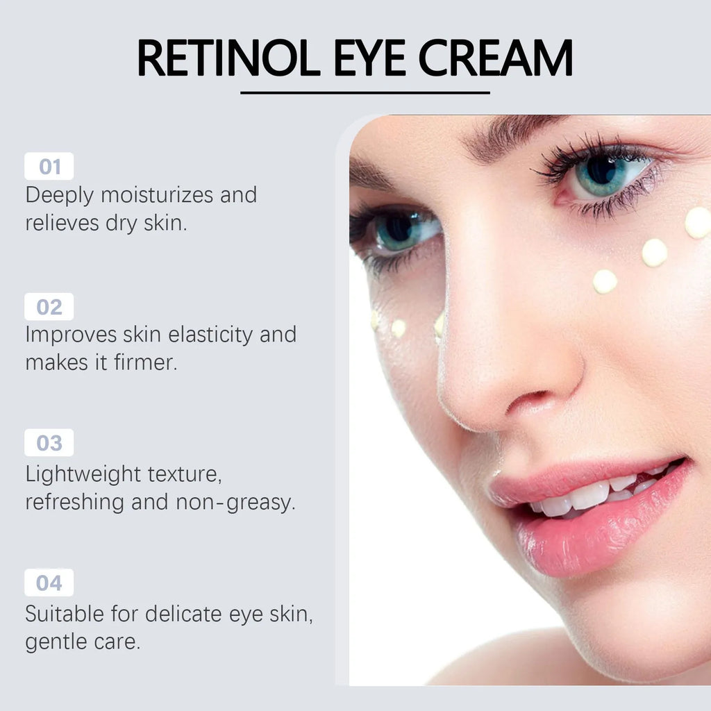 20g retinol eye cream in 12.1cm white tube with moisturising soft formula for eye area