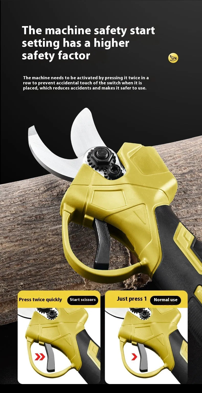 Wireless electric pruning shears with lithium batteries in plastic storage case
