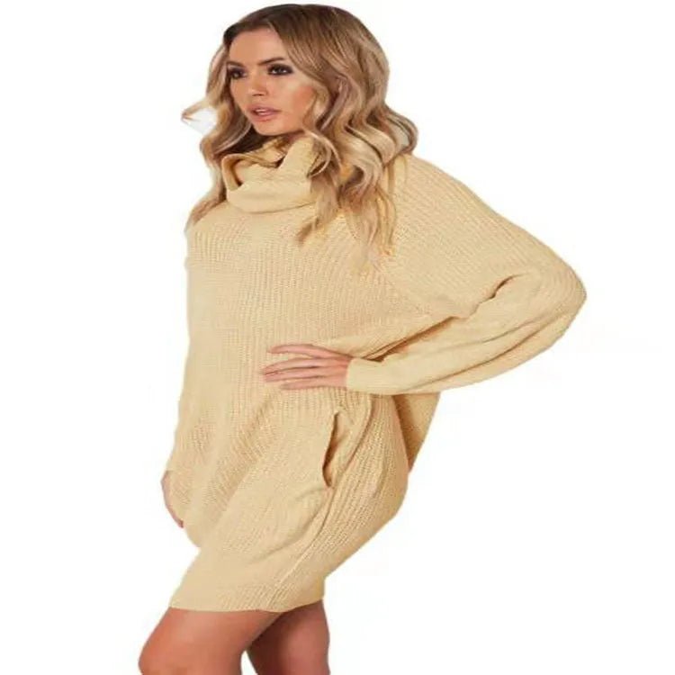Women's loose lapel pullover sweater in imitation cashmere with colour block panels and chest pockets.