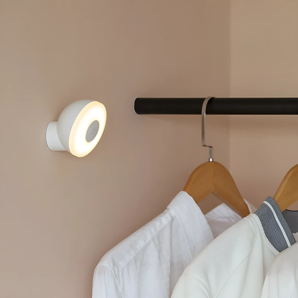White Mijia Night Light 2 Bluetooth bedside lamp with human body induction on a table.