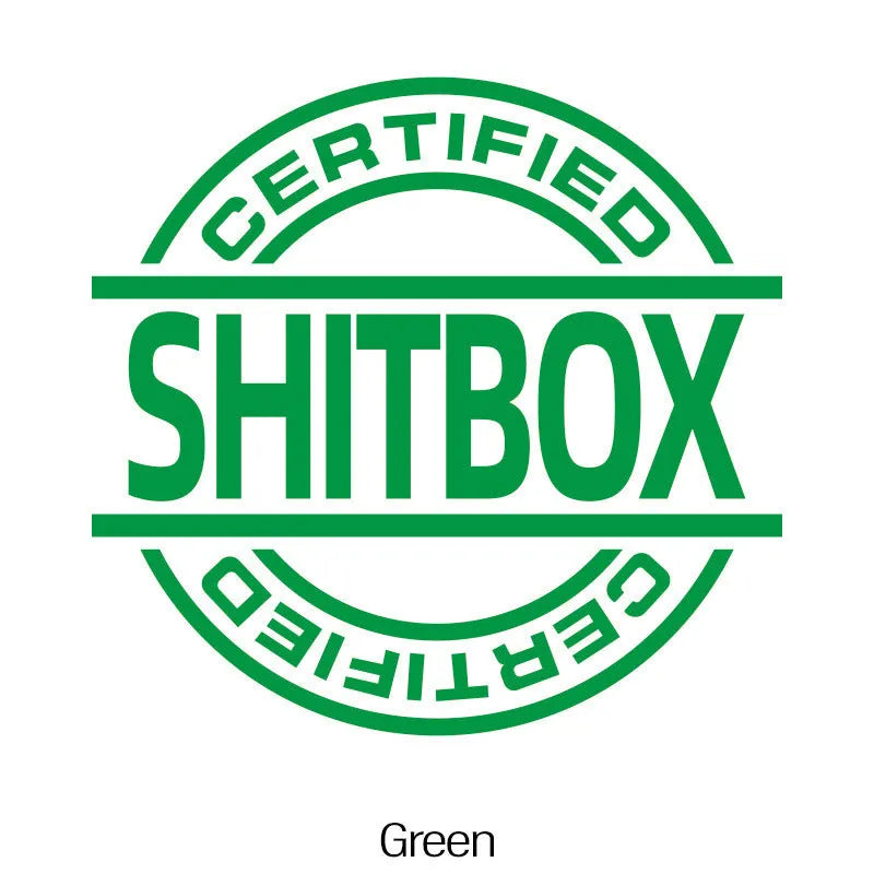 13x12cm vinyl car body sticker showing colour options including black, white, silver, gold, and bright colours