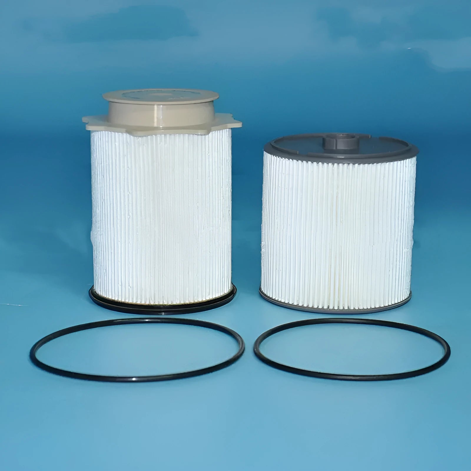 RAM 1500-5500 diesel fuel filter kit with white housing and specified material components