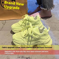 Women's height increasing platform sports casual shoe in beige with thick sole and front lace-up