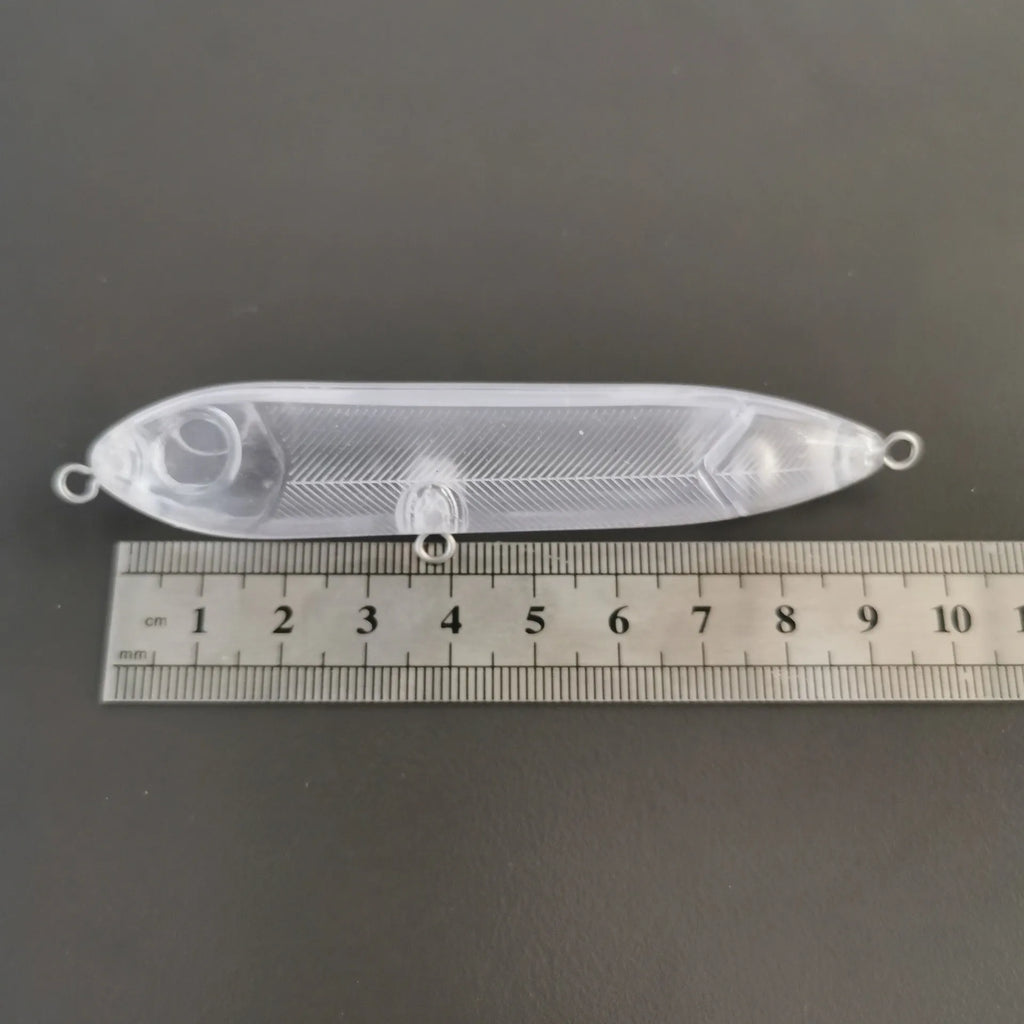 Transparent 9.5cm ABS plastic blank fishing lure body with 7mm eye openings