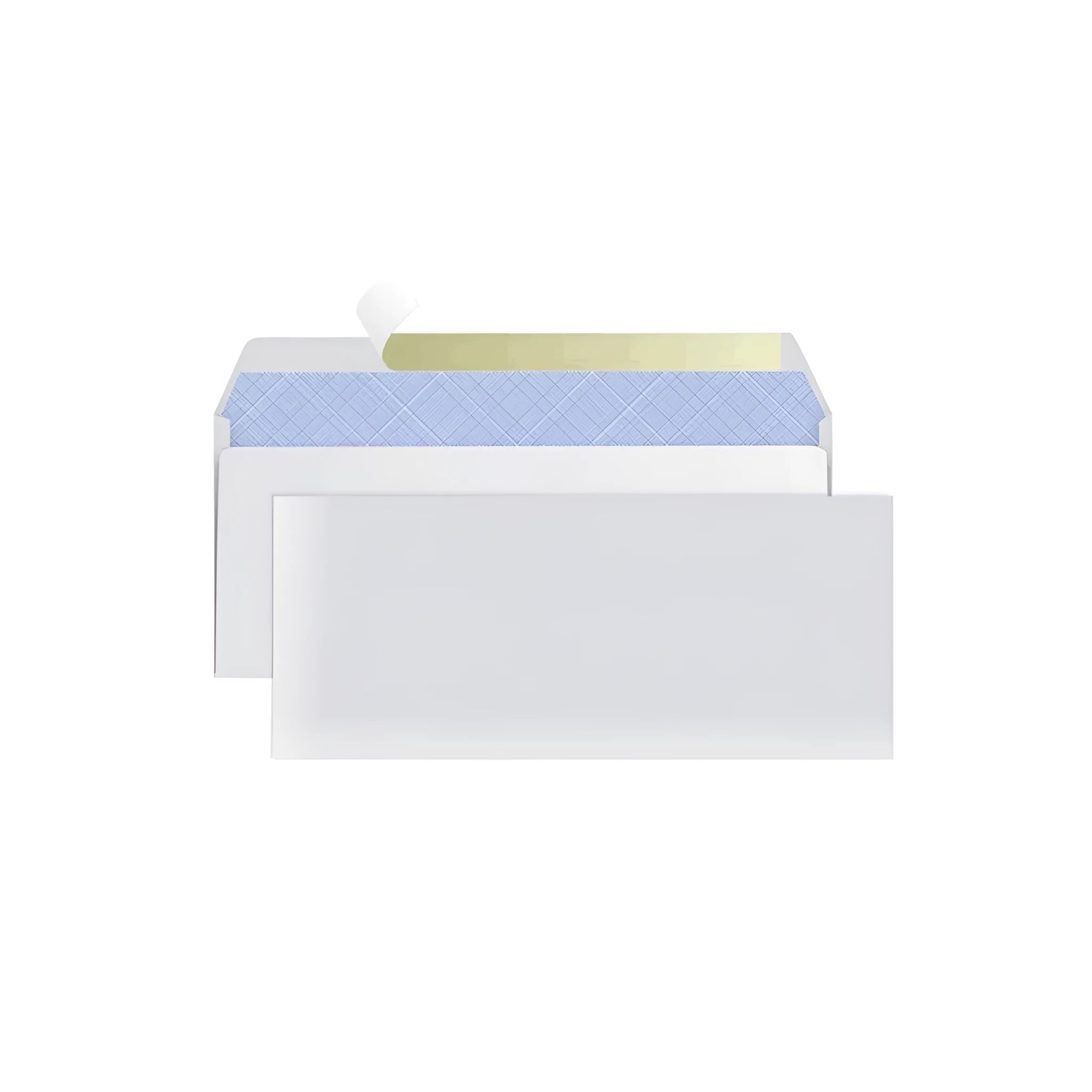 Blue anti-opening confidential envelope measuring 105x240mm with self-adhesive closure