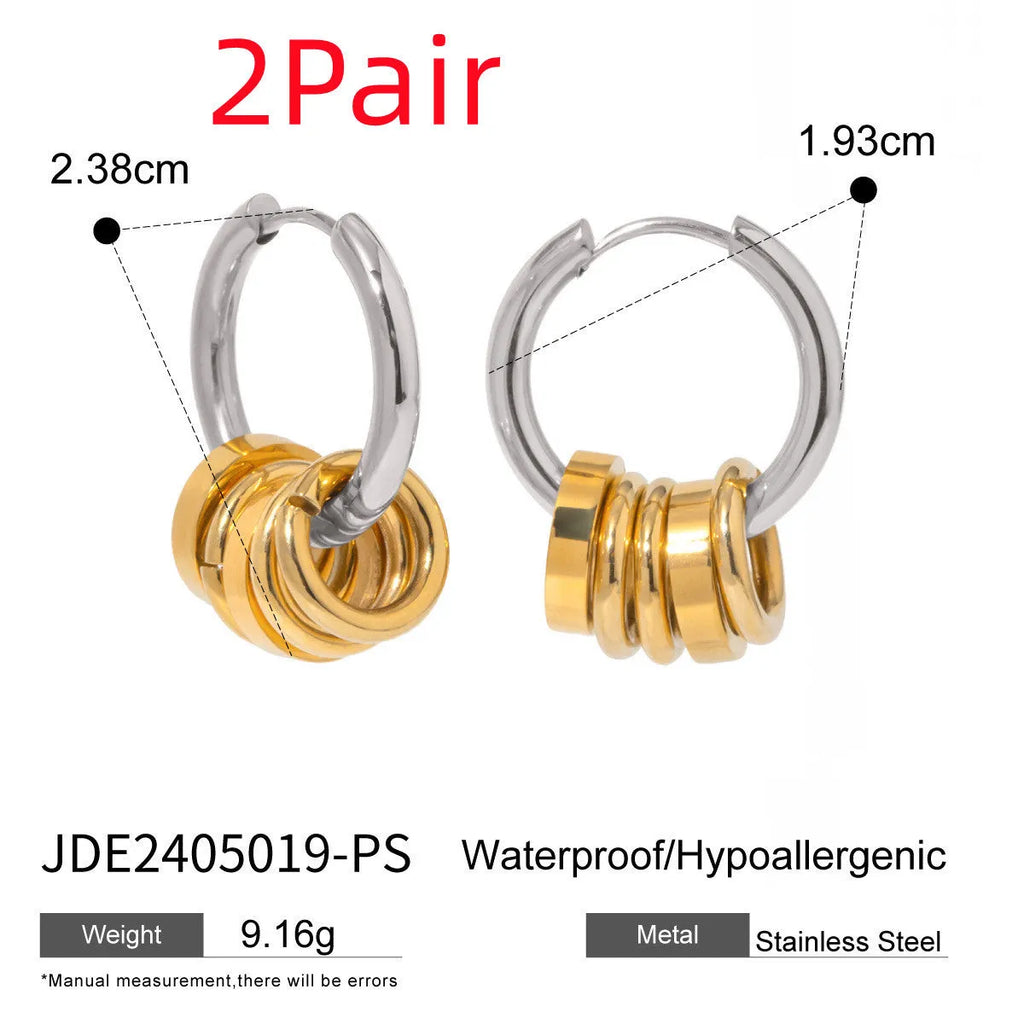 Ins style stainless steel earrings with electroplated personality colour matching in JDE2405019 hue