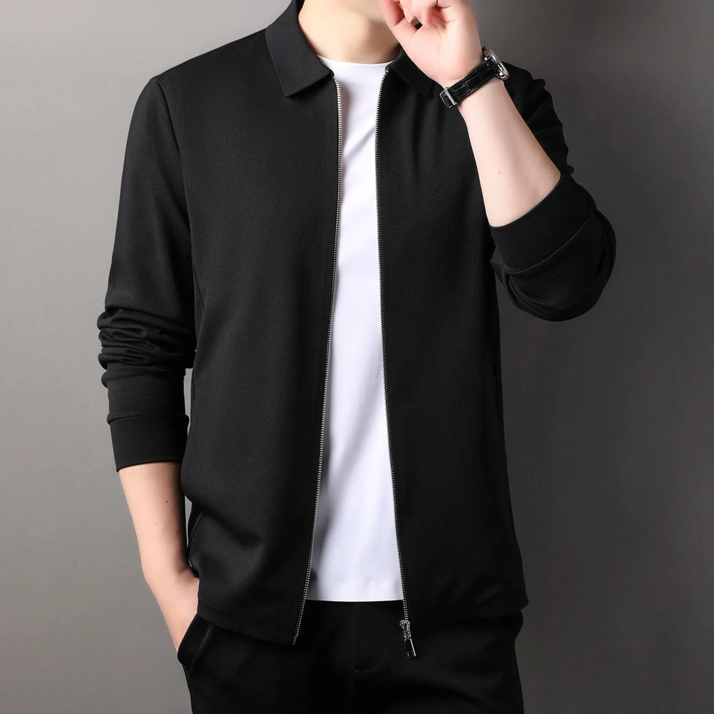 Men's polyester business casual jacket in straight hem design available in multiple colours