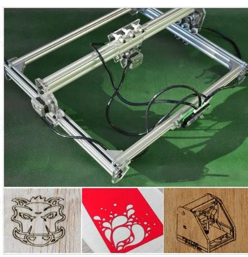 3000mW miniature laser engraving machine with a 400mm by 300mm base plate for marking and lettering