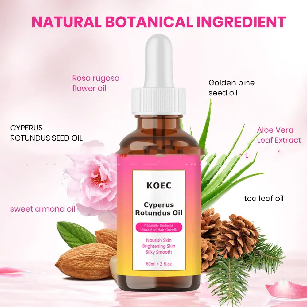 60ml bottle of cyperus tuber gentle body care massage oil with natural plant-based formula