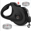 Retractable reflective dog walking tractor leash 4 metres plastic black traction belt for pets
