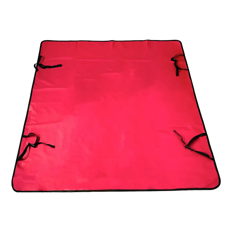 Car pet mat covering rear seat with water resistant cloth material in choice of colours and paw print designs