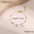 Gold plated star pendant bracelet on stainless steel chain with geometric hexagonal design